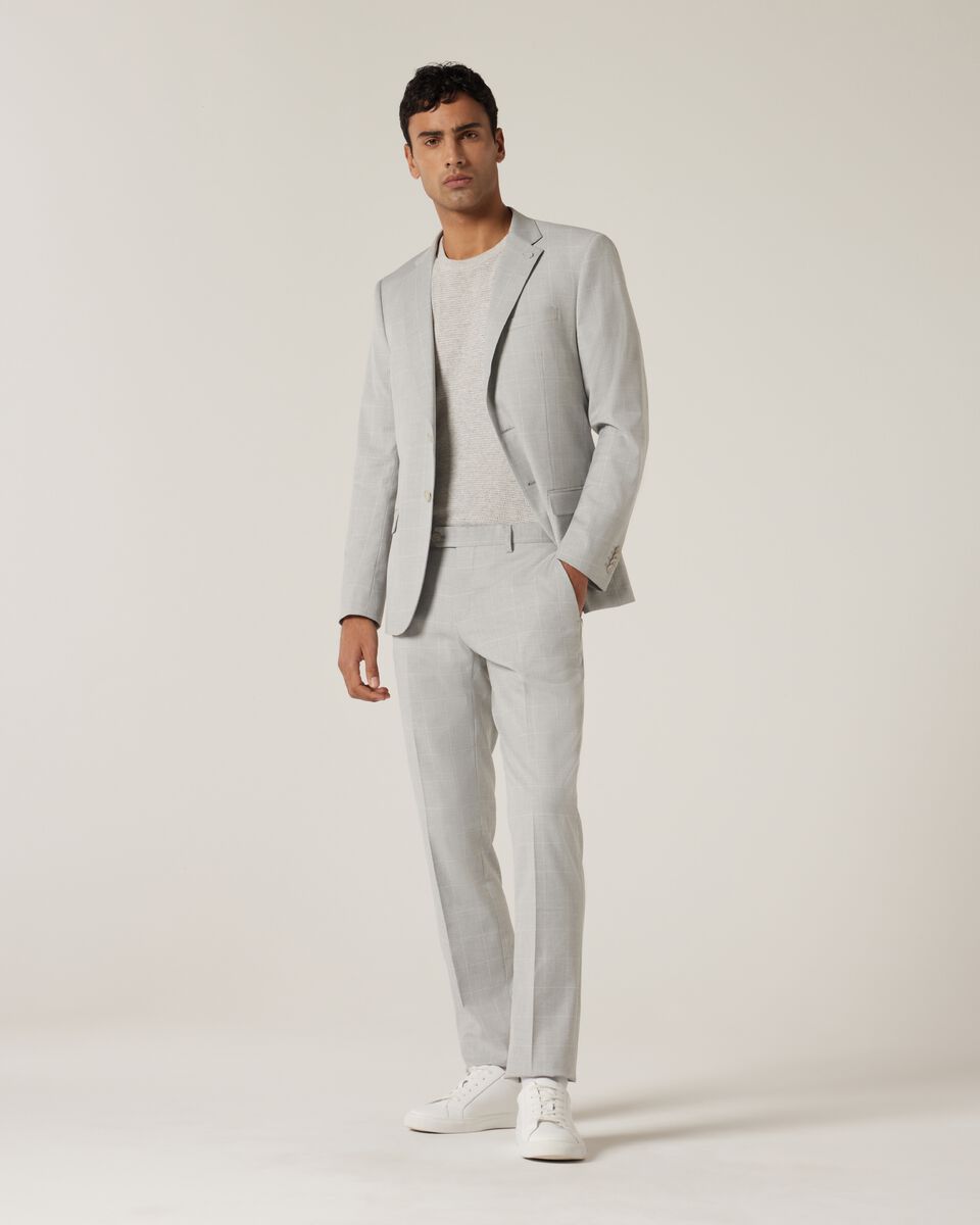 Slim Stretch Windowpane Check Tailored Jacket, , hi-res